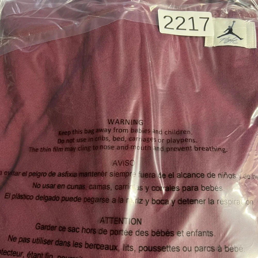 Jordan Flight Hoodie Mens Medium Maroon Oversized Cotton Fleece Sweatshirt 2217